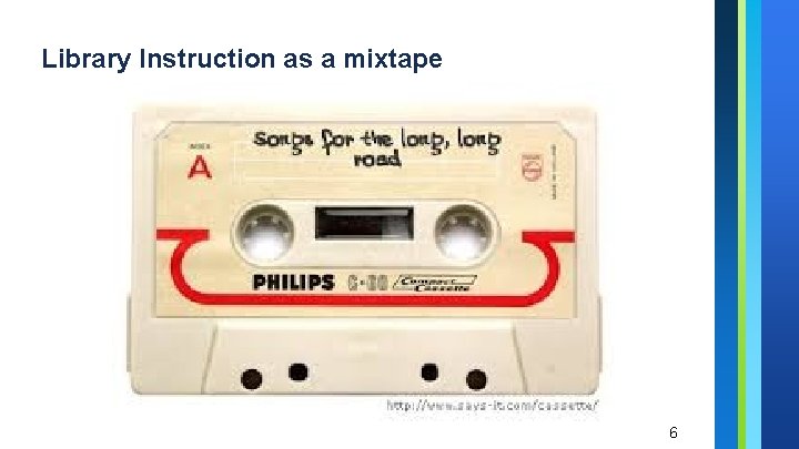 Library Instruction as a mixtape 6 Library Instruction as a mixtape 6
