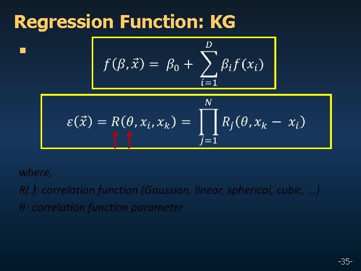 Regression Function: KG n -35 - 