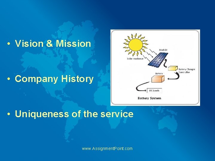  • Vision & Mission • Company History • Uniqueness of the service www.