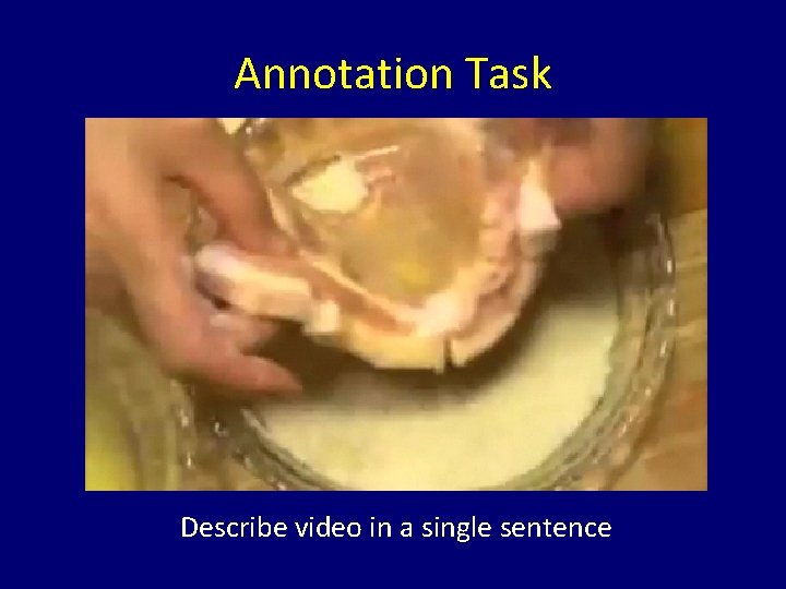 Annotation Task Describe video in a single sentence 