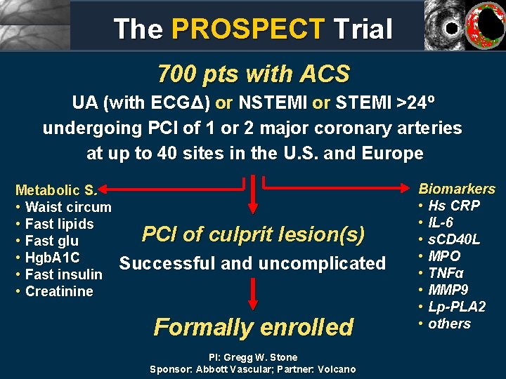 The PROSPECT Trial 700 pts with ACS UA (with ECGΔ) or NSTEMI or STEMI