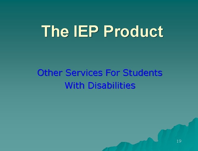 The IEP Product Other Services For Students With Disabilities 19 