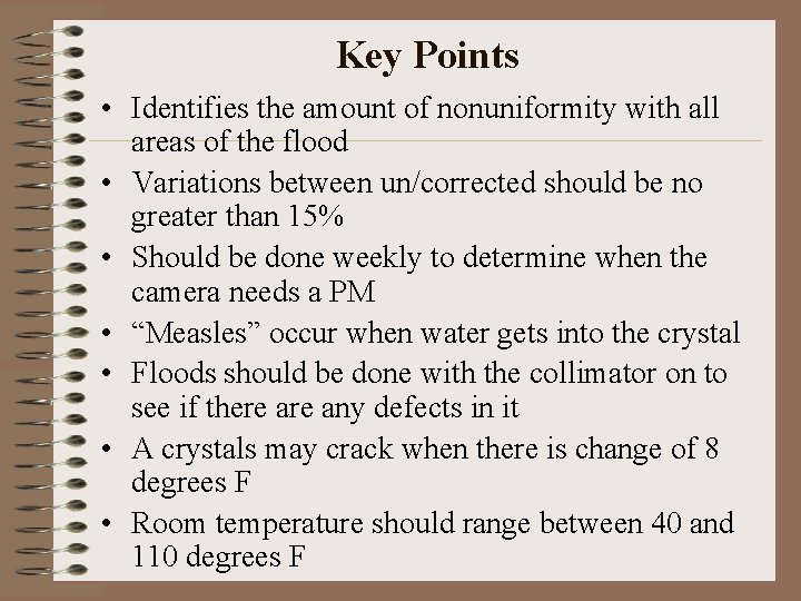 Key Points • Identifies the amount of nonuniformity with all areas of the flood