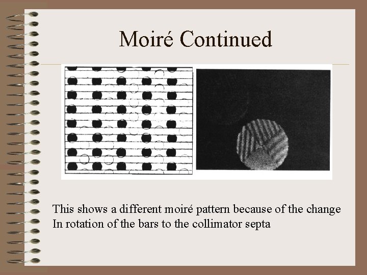 Moiré Continued This shows a different moiré pattern because of the change In rotation