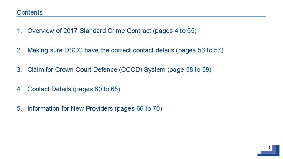 Contents 1. Overview of 2017 Standard Crime Contract (pages 4 to 55) 2. Making