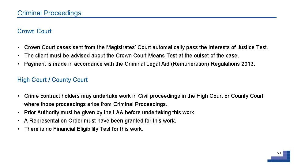 Criminal Proceedings Crown Court • Crown Court cases sent from the Magistrates’ Court automatically