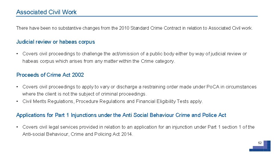 Associated Civil Work There have been no substantive changes from the 2010 Standard Crime