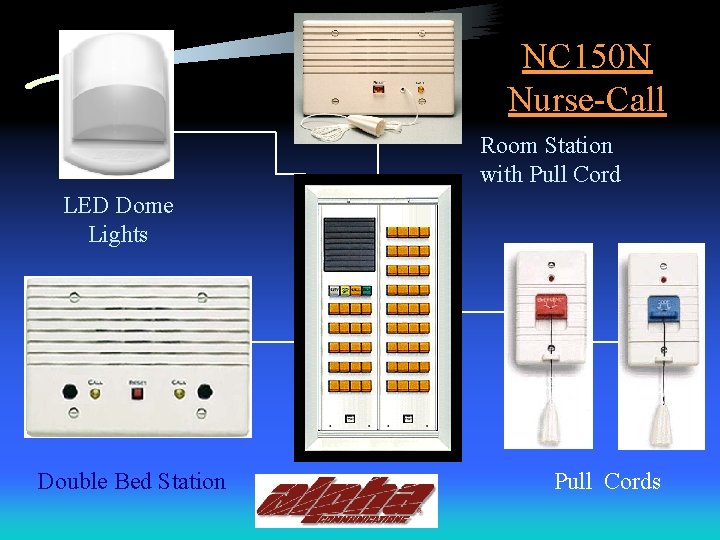 NC 150 N Nurse-Call Room Station with Pull Cord LED Dome Lights Double Bed