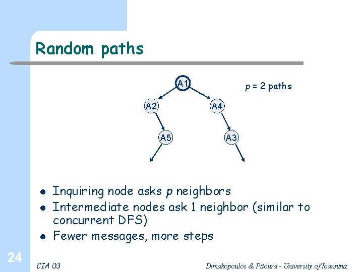 Random paths A 1 A 2 A 4 A 5 l l l 24