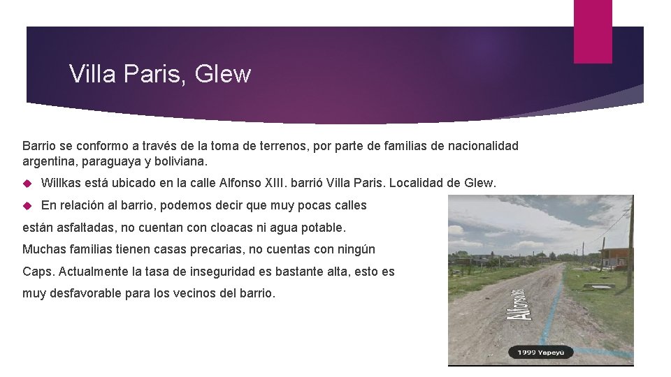 Villa Paris, Glew Barrio se conformo a través de la toma de terrenos, por Villa Paris, Glew Barrio se conformo a través de la toma de terrenos, por