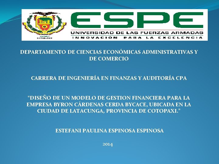 DEPARTAMENTO DE CIENCIAS ECONMICAS ADMINISTRATIVAS Y DE COMERCIO
