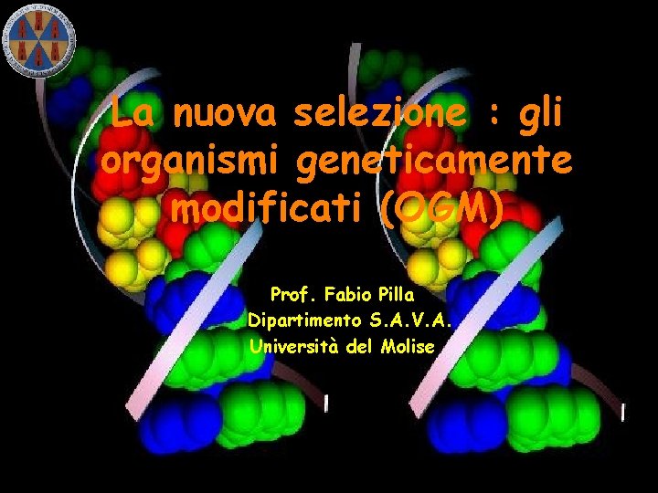 La nuova selezione : gli organismi geneticamente modificati (OGM) Prof. Fabio Pilla Dipartimento S.