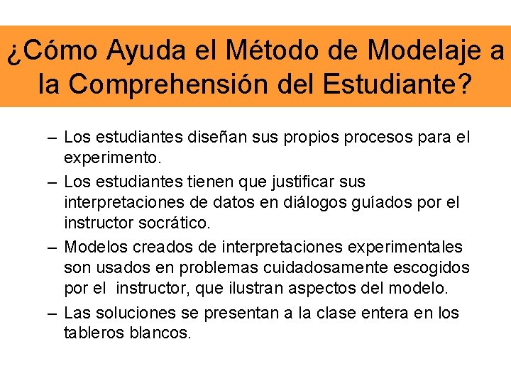 ¿Cómo Ayuda el Método de Modelaje a la Comprehensión del Estudiante? – Los estudiantes