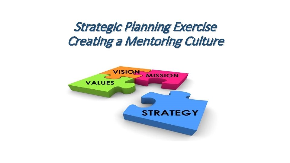 Strategic Planning Exercise Creating a Mentoring Culture 