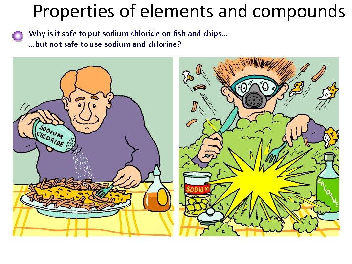 Properties of elements and compounds Why is it safe to put sodium chloride on Properties of elements and compounds Why is it safe to put sodium chloride on