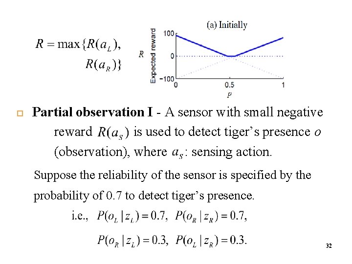 3 3 Partial observation I - A sensor with small negative reward is used