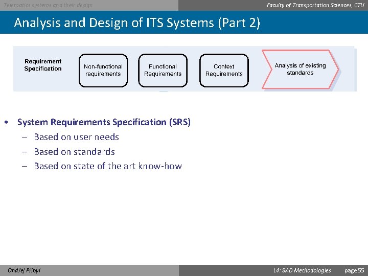 Telematics systems and their design Faculty of Transportation Sciences, CTU Analysis and Design of