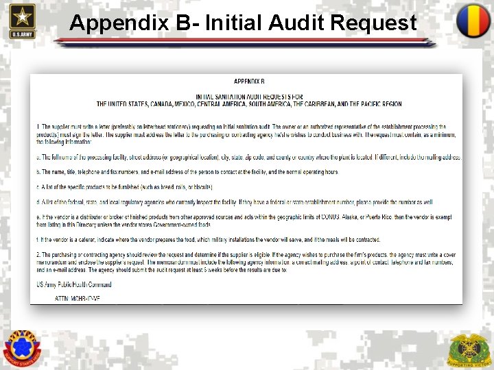 Appendix B- Initial Audit Request 10 Appendix B- Initial Audit Request 10