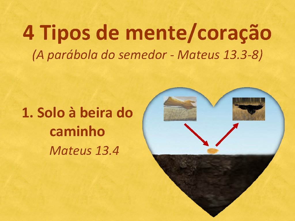 4 Tipos de mente/coração (A parábola do semedor - Mateus 13. 3 -8) 1.