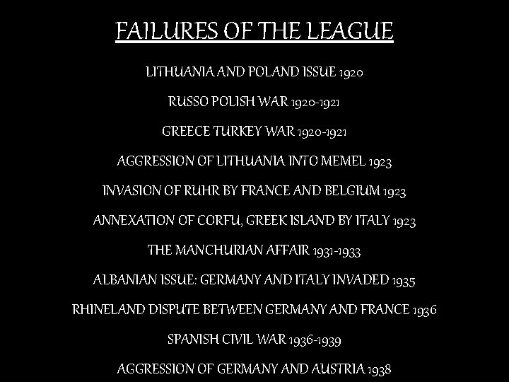 FAILURES OF THE LEAGUE LITHUANIA AND POLAND ISSUE 1920 RUSSO POLISH WAR 1920 -1921
