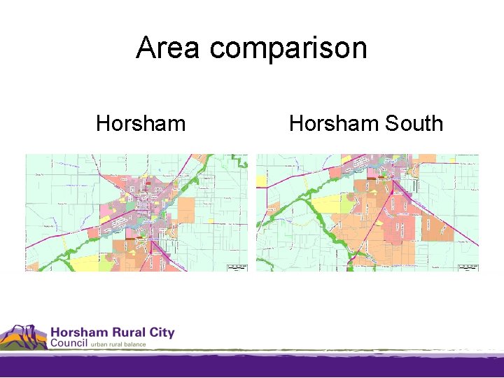 Area comparison Horsham South 