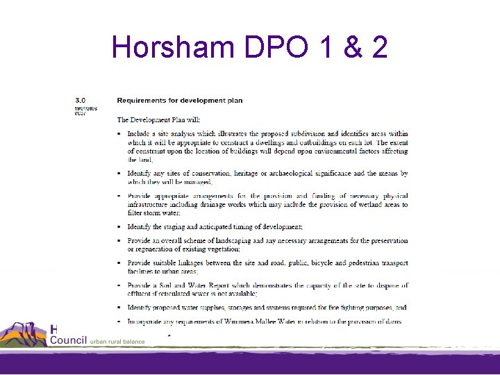 Horsham DPO 1 & 2 