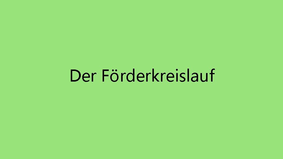 Der Förderkreislauf 