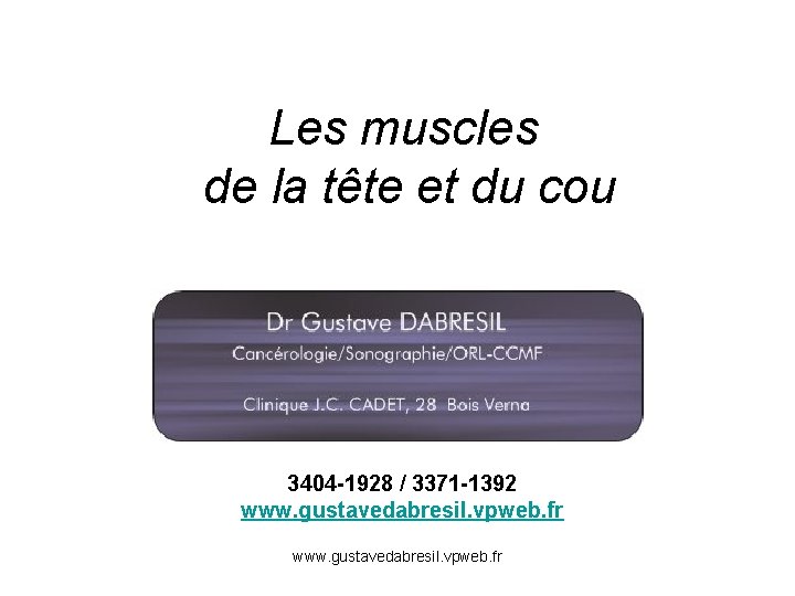 Les muscles de la tête et du cou 3404 -1928 / 3371 -1392 www.