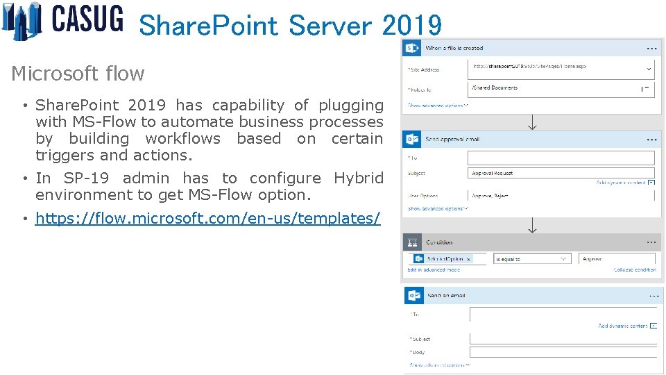 Share. Point Server 2019 Microsoft flow • Share. Point 2019 has capability of plugging
