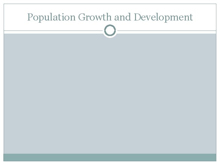 Population Growth and Development 