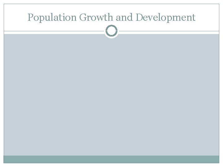 Population Growth and Development 