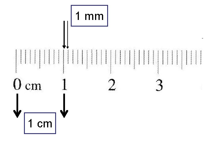 1 mm 1 cm 