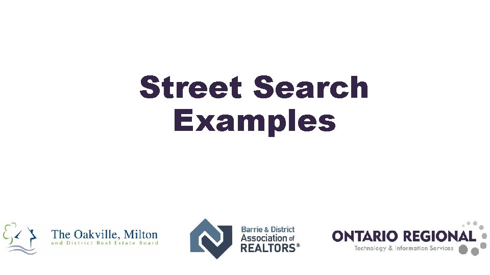 Street Search Examples 