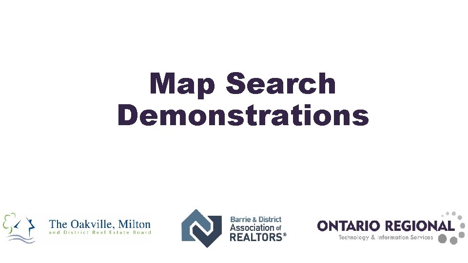 Map Search Demonstrations 