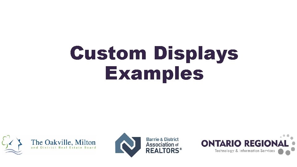 Custom Displays Examples 