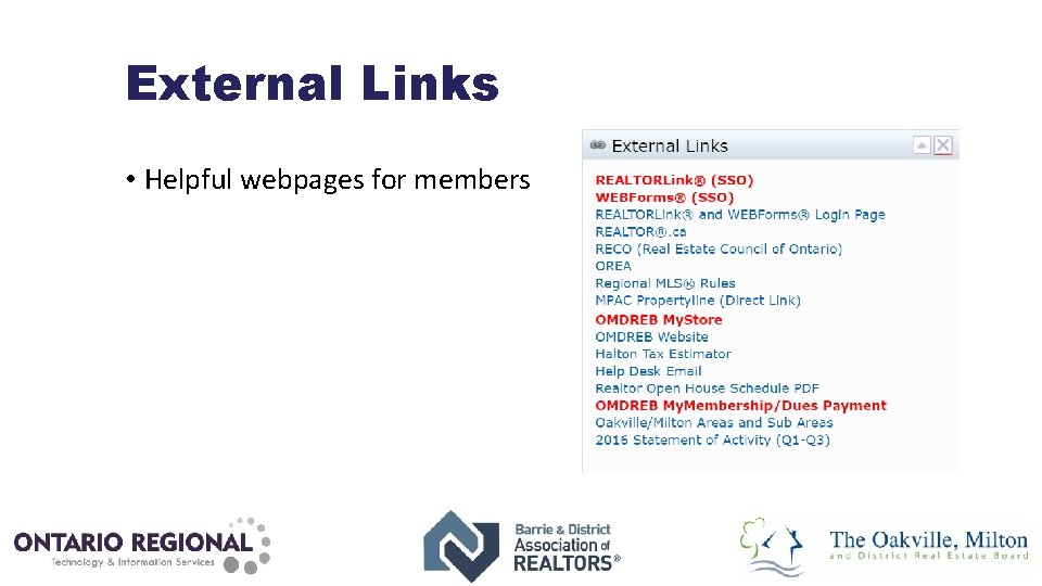 External Links • Helpful webpages for members 