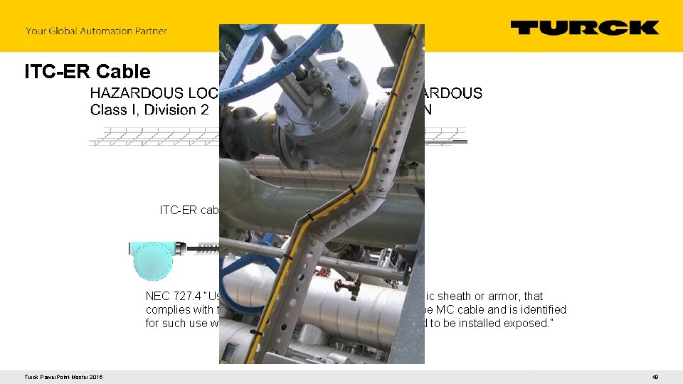 ITC-ER Cable ITC-ER cable NEC 727. 4 “Uses Permitted” (5) “Cable, without a metalic