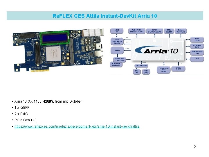 Re. FLEX CES Attila Instant-Dev. Kit Arria 10 • Arria 10 GX 1150, 4200$,