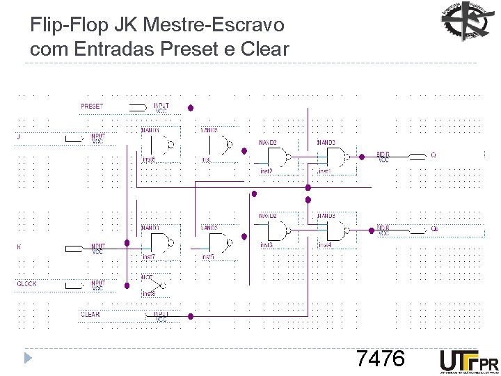 Flip-Flop JK Mestre-Escravo com Entradas Preset e Clear 7476 