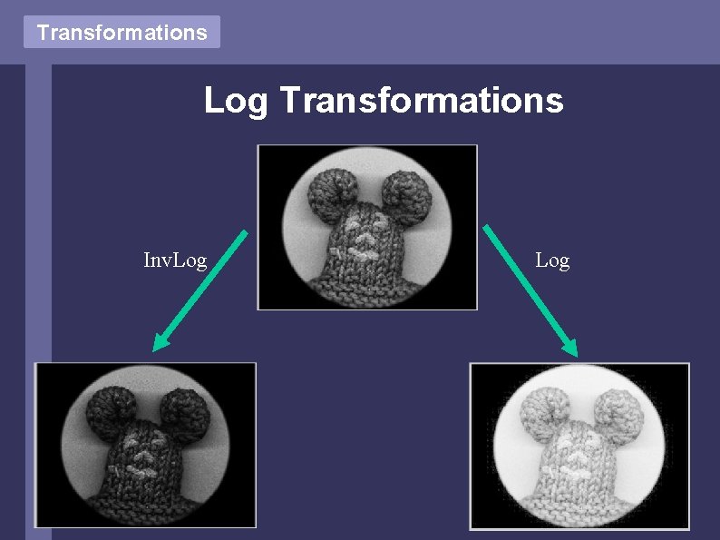 Transformations Log Transformations Inv. Log 