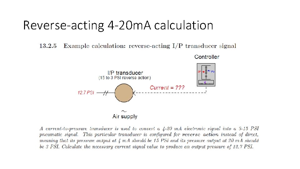 Reverse-acting 4 -20 m. A calculation 