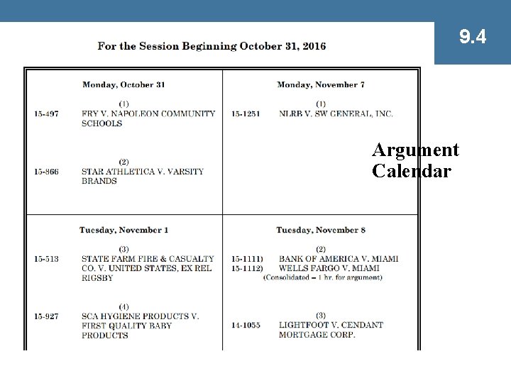 9. 4 Argument Calendar 