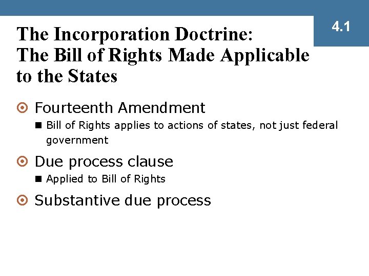 The Incorporation Doctrine: The Bill of Rights Made Applicable to the States 4. 1