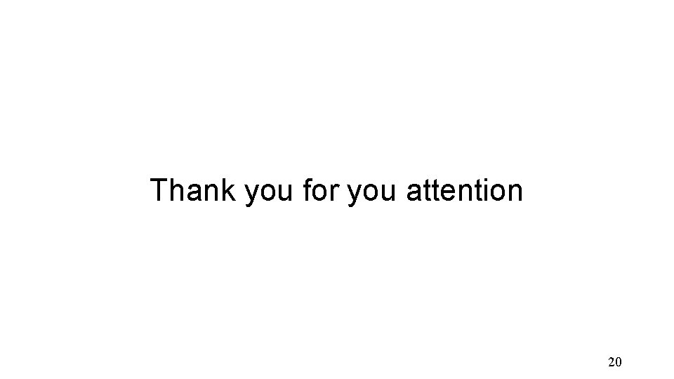 Thank you for you attention 20 