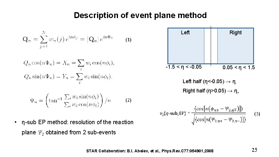 Description of event plane method Left Right (1)) -1. 5 < η < -0.