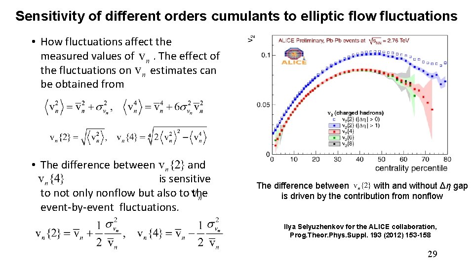 Sensitivity of different orders cumulants to elliptic flow fluctuations • How fluctuations affect the