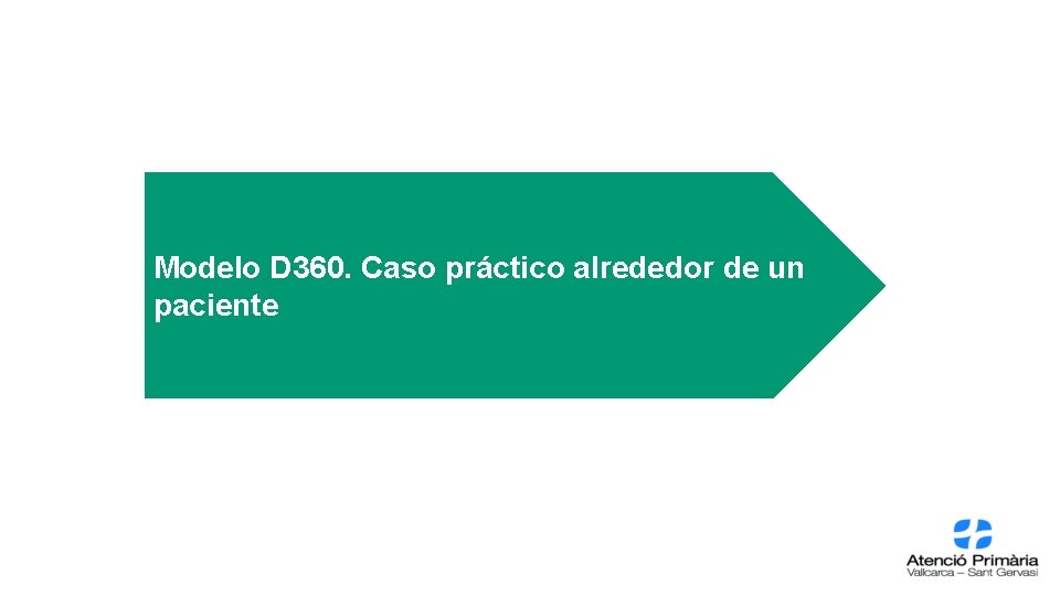 Modelo D 360. Caso práctico alrededor de un paciente Modelo D 360. Caso práctico alrededor de un paciente
