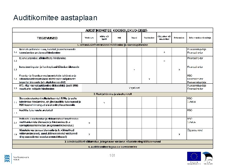Auditikomitee aastaplaan 101 
