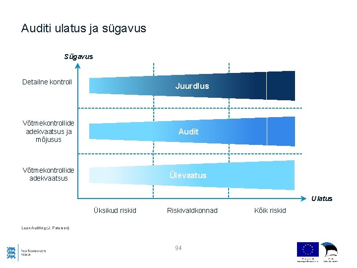 Auditi ulatus ja sügavus Sügavus Detailne kontroll Juurdlus Võtmekontrollide adekvaatsus ja mõjusus Audit Võtmekontrollide