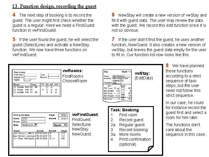 13. Function design, recording the guest 4 The next step of booking is to